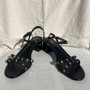 ASH Black Studded Leather Heeled Sandals